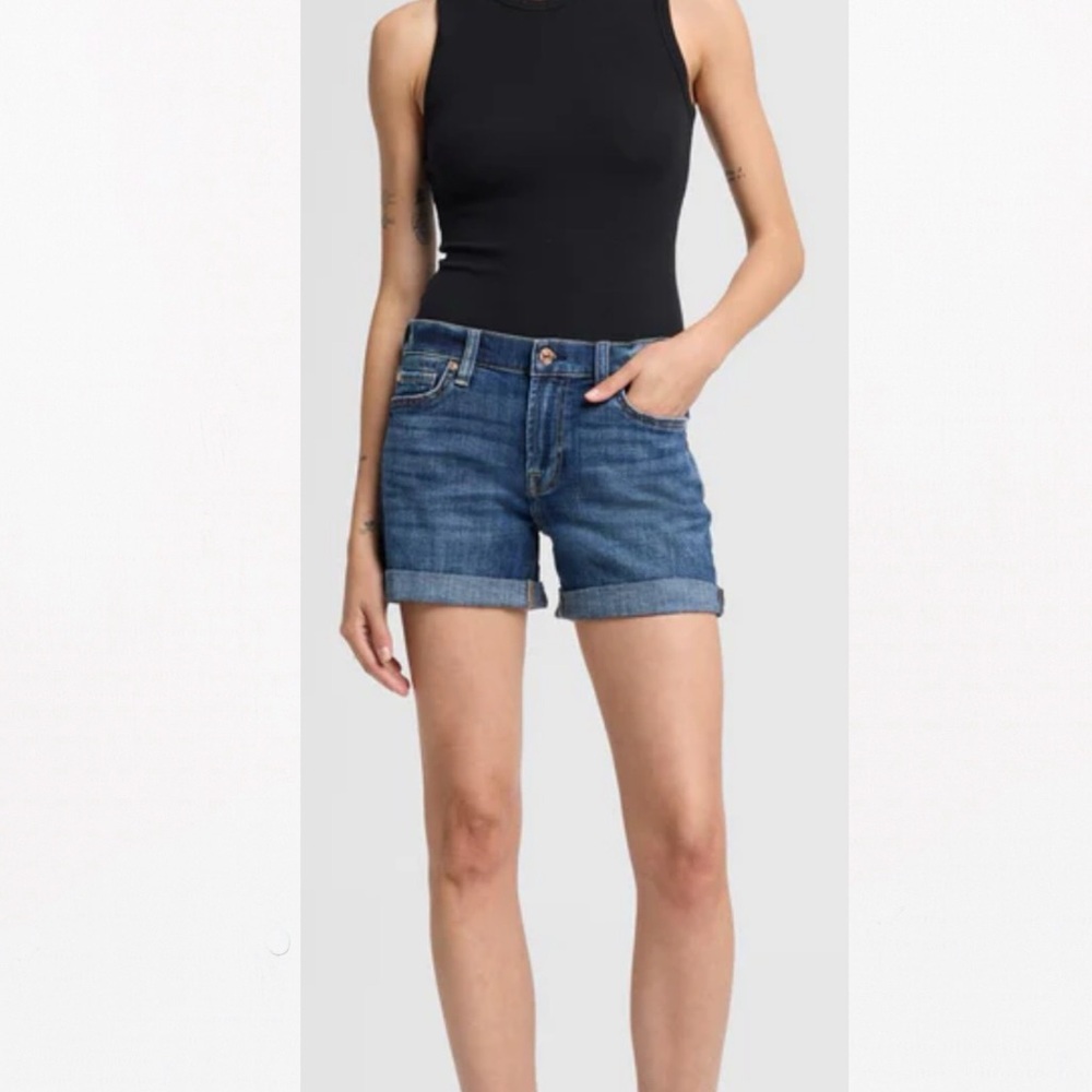 7 For all Mankind Twill Rollup Denim Sort 30